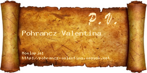 Pohrancz Valentina névjegykártya